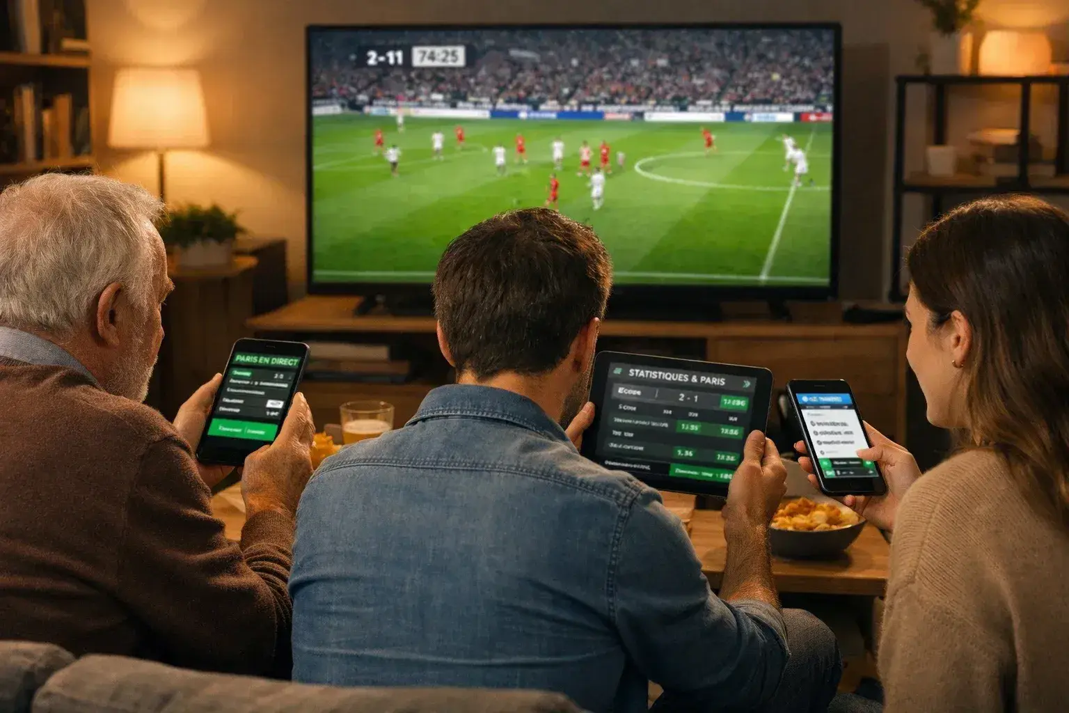 Différents profils de parieurs analysant un match de football